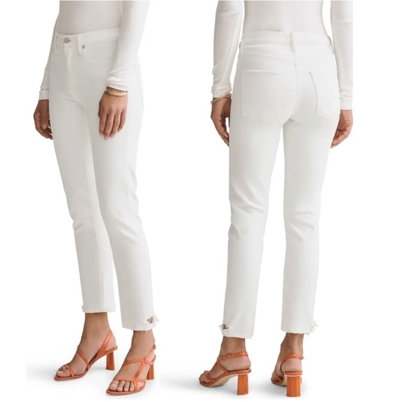 Agolde Toni Mid Rise Distressed Straight Ankle 30